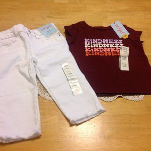 Cat & Jack tee and skinny jeans NWT